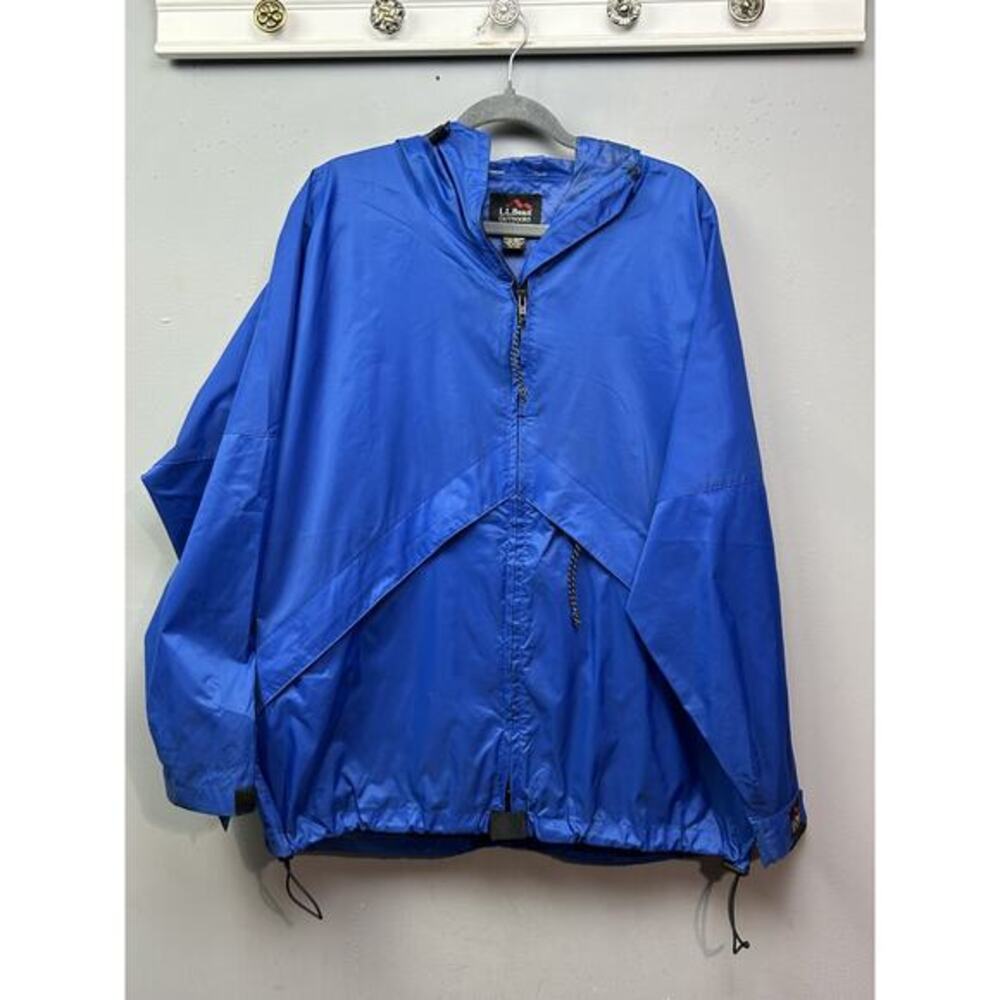 Vintage LL Bean Jacket Womens Large Nylon Hooded Pullover Outdoors Hiking 90s